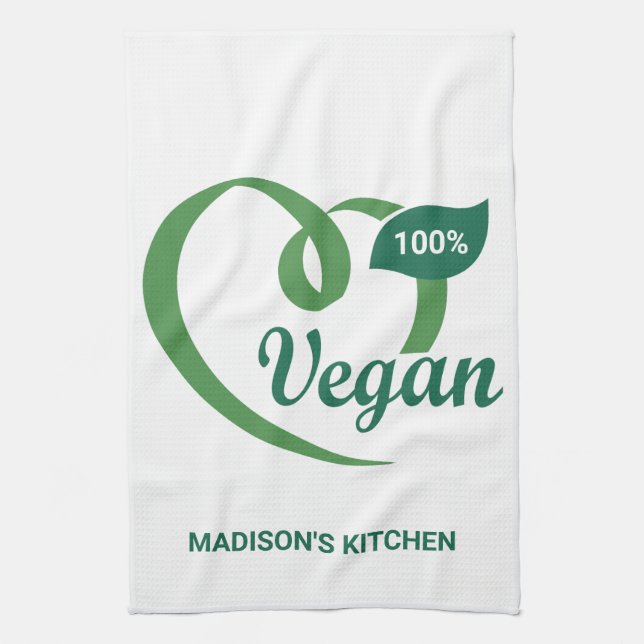 Anpassat namn Vegan Kökshandduk (Vertikal)