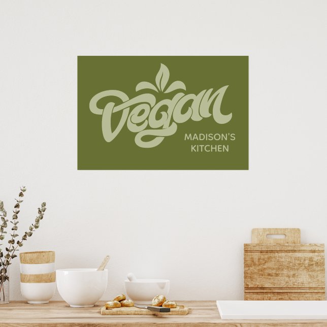 Anpassat namn Vegan Poster (Kök)