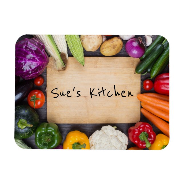 Anpassat namn Veggie Kitchen Magnet (Horisontell)