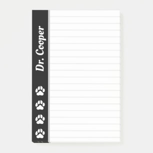 Anpassat Namn Veterinär Personligt Linjerat 4x6 Post-it Block