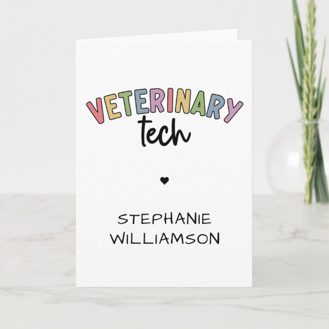 Anpassat namn Veterinärteknik | Vet Technician Kort (Framsida)