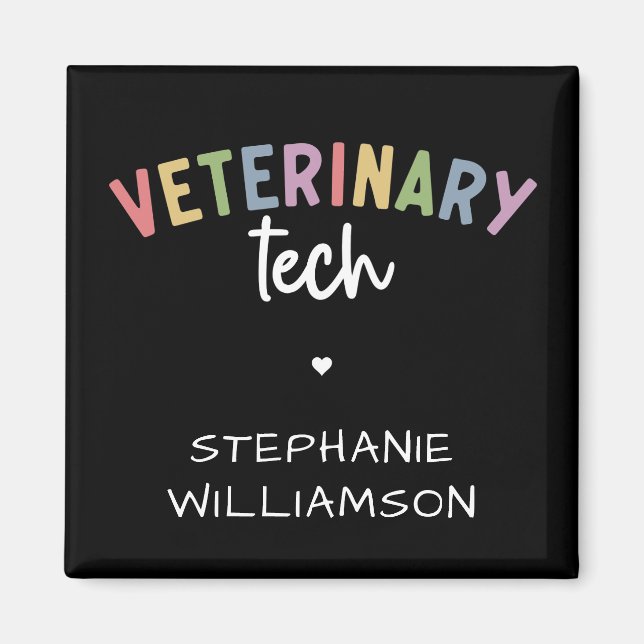 Anpassat namn Veterinärteknik | Vet Technician Magnet (Framsidan)