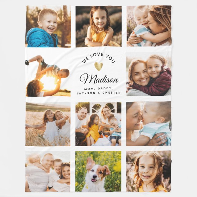 Anpassat namn Vi Kärlekar ditt moderna familjefoto Fleecefilt (Framsidan)