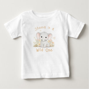 Anpassat Namn Vild En Första Födelsedag Baby Flick T Shirt