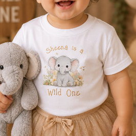 Anpassat Namn Vild En Första Födelsedag Baby Flick T Shirt