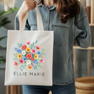 Anpassat namn Vildblomma Blommig Bröllopsgåva Tygkasse