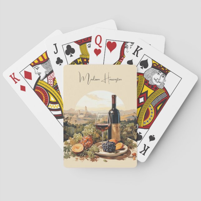 Anpassat namn Vin Älskare Casinokort (Baksidan)