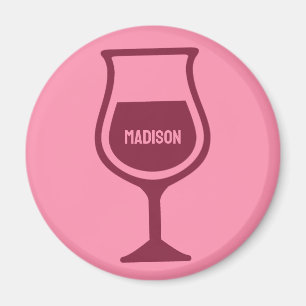 Anpassat namn Vin-glas Magnet