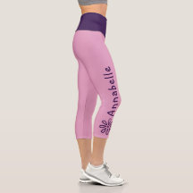 Anpassat namn - Violet Flower Doodle - Solid Rosa