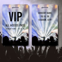 Anpassat namn VIP All Access Pass-konsert