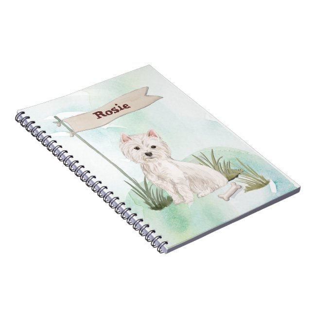 Anpassat namn Westie Pet-Hund Anteckningsbok (Högra Sidan)
