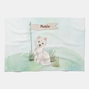 Anpassat namn Westie Pet-Hund Kökshandduk
