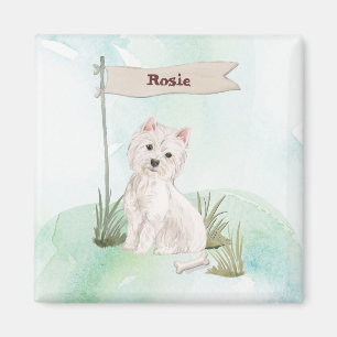 Anpassat namn Westie Pet-Hund Magnet