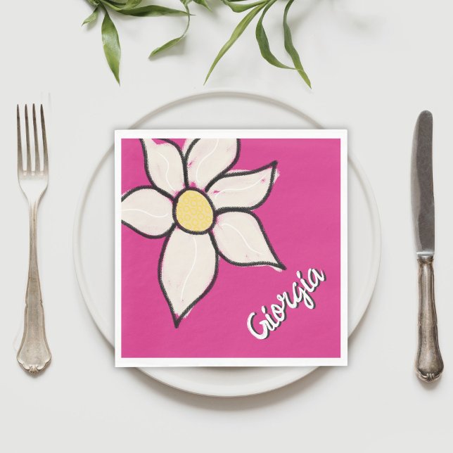 Anpassat Namn Whimsical Daisy Blommig Baby Shower Pappersservett (Skapare uppladdad)