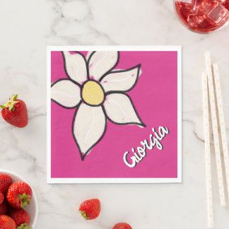 Anpassat Namn Whimsical Daisy Blommig Baby Shower Pappersservett