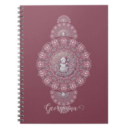 Anpassat namn Whimsical Snögubbe Ornamental Mandal Anteckningsbok