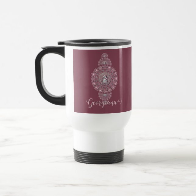 Anpassat namn Whimsical Snögubbe Ornamental Mandal Resemugg (Vänster)