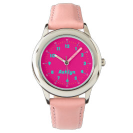 Anpassat namn Whipsy Shock rosa Kids Time Teaching Armbandsur