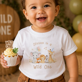 Anpassat Namn Wild One 1-årsdag Baby Pojke Tröja