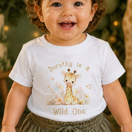 Anpassat Namn Wild One 1-årsdag Baby T-Shirt