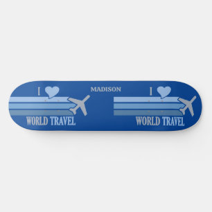 Anpassat namn World Travel Mini Skateboard Bräda 18,5 Cm