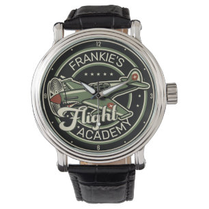 Anpassat NAMN WWII Militär Fighter Krig Flygplan R Armbandsur