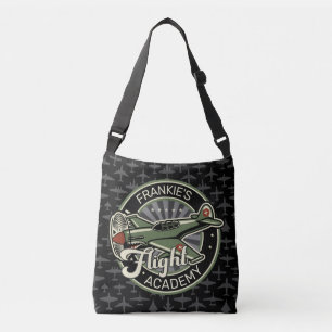 Anpassat NAMN WWII Militär Fighter Krig Flygplan R Axelväska
