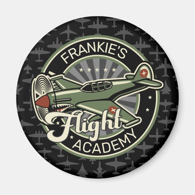 Anpassat NAMN WWII Militär Fighter Krig Flygplan R Magnet (Framsidan)