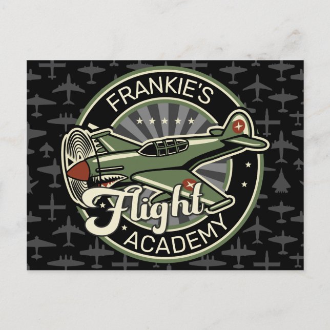 Anpassat NAMN WWII Militär Fighter Krig Flygplan R Vykort (Framsida)