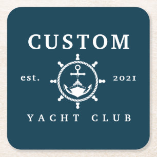 Anpassat namn Yacht Underlägg, Anpassningsbar Yach Underlägg Papper Kvadrat