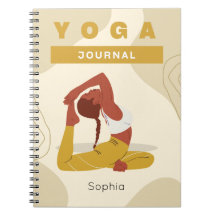 Anpassat namn yoga modern färglös trendig journal