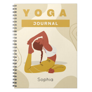 Anpassat namn yoga modern färglös trendig journal anteckningsbok