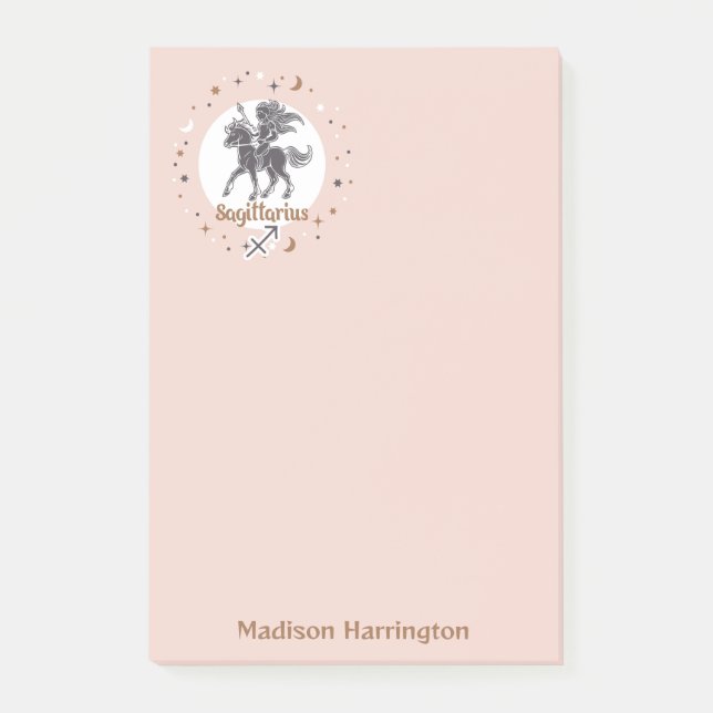 Anpassat namn Zodiac Sign Sagittarius Post-it Block (Framsida)