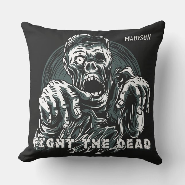 Anpassat namn Zombie dekorativ kudde (Framsida)