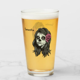 Anpassat namn Zombie Woman pint glass Glaskopp