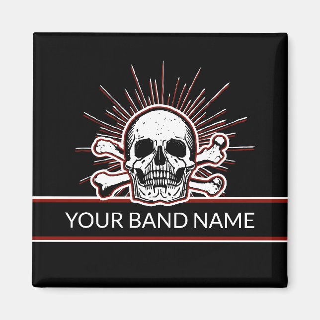 Anpassat namnband med skullben, Sten- och rullsegm Magnet (Framsidan)
