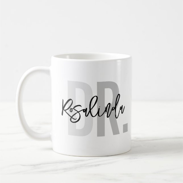 Anpassat namnbedömningsGif för trendig New Doktor  Kaffemugg (Vänster)