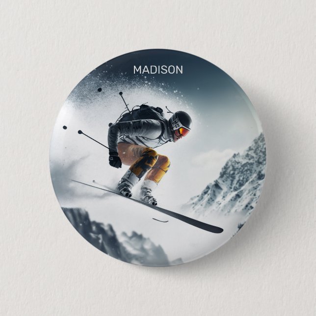 Anpassat namnberg - Skier Knapp (Framsida)