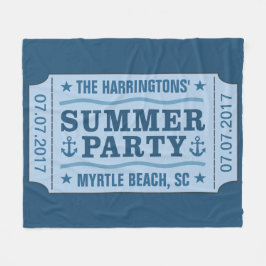 Anpassat namndatum och plats för filtret "Party Bi Fleecefilt