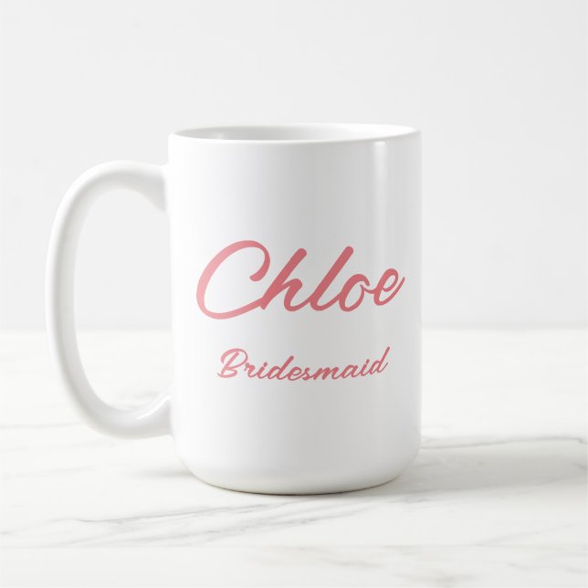 ANPASSAT NAMNET GIFT FÖR BRIDESMAID KAFFEMUGG (Vänster)