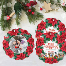 Anpassat namnfoto för god jul Festive Blommigt