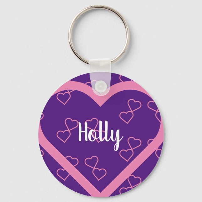 Anpassat namnhjärta nyckelring (Framsida)