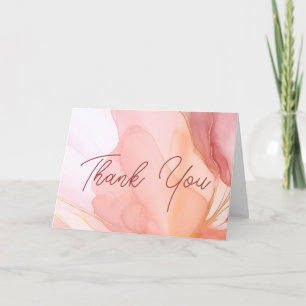 Anpassat namnmeddelande Feminine Peach Blommigt Bu Tack Kort