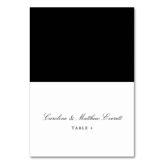 Anpassat namnmonteringskort för klassisk Elegant Bordsnummer (Framsidan)