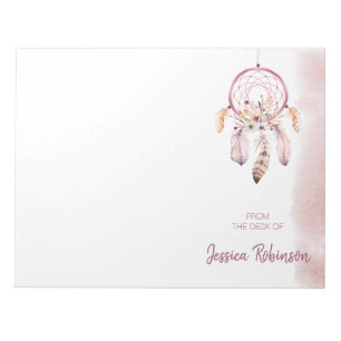 Anpassat namnskript Boho Dream Catcher vattenfärg Anteckningsblock