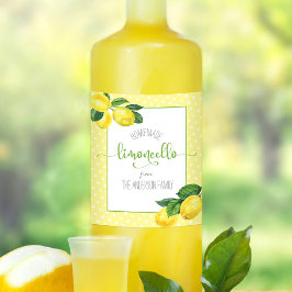 Anpassat namnskript för Limoncello-vattenfärg cito Vinflaska Etikett