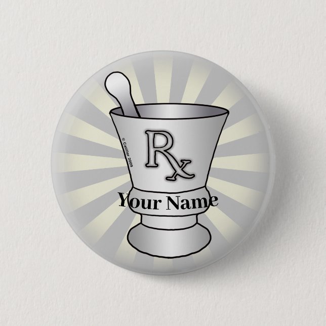 Anpassat namnstift för Mortar och Pestle Knapp (Framsida)