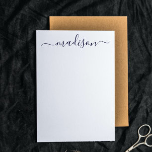 Anpassat namntypografi - blått och vitt anteckningskort