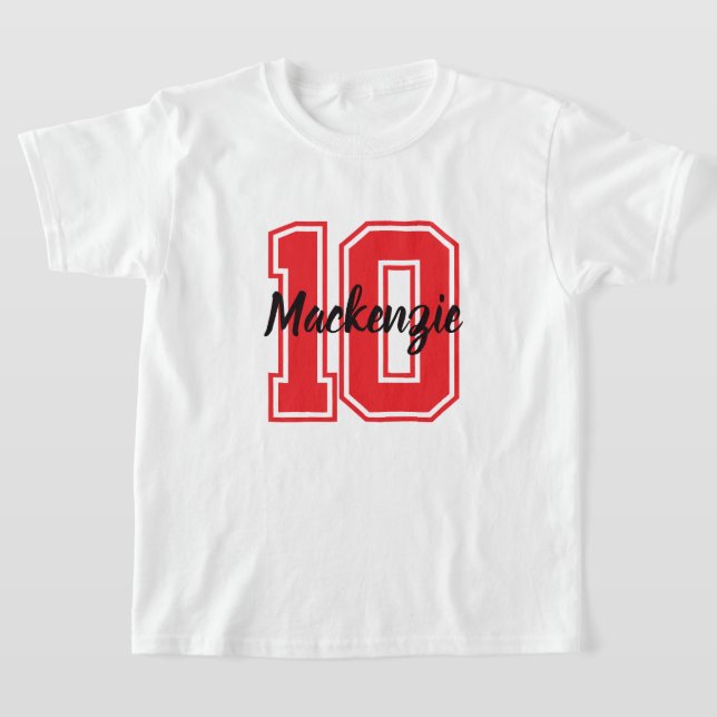 Anpassat nummer och namn  t shirt (Laydown)