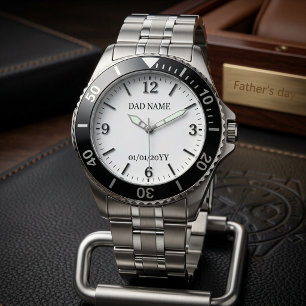 Anpassat pappanamn och datum Personlig Fars dag Armbandsur